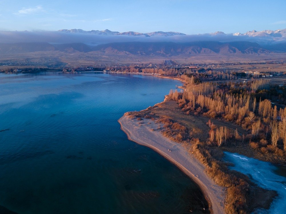 The south shore of Issyk-Kul near Skazka canyon